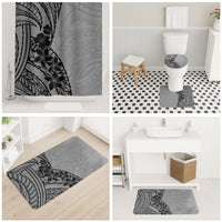 Black Gray Polynesia Tropical Flowers Bathroom Set LT14 - Polynesian Pride