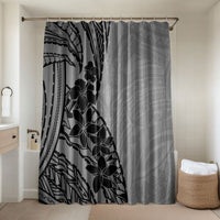 Black Gray Polynesia Tropical Flowers Bathroom Set LT14 Shower Curtain Only Gray - Polynesian Pride