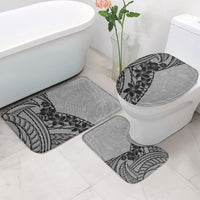 Black Gray Polynesia Tropical Flowers Bathroom Set LT14 - Polynesian Pride