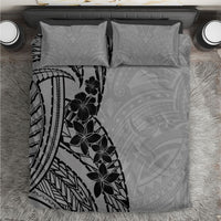 Black Gray Polynesia Tropical Flowers Bedding Set