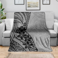 Black Gray Polynesia Tropical Flowers Blanket LT14 - Polynesian Pride