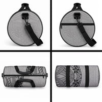 Black Gray Polynesia Tropical Flowers Duffle Bag LT14 - Polynesian Pride