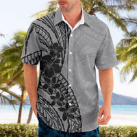 Black Gray Polynesia Tropical Flowers Hawaiian Shirt LT14 - Polynesian Pride
