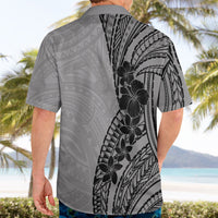 Black Gray Polynesia Tropical Flowers Hawaiian Shirt LT14 - Polynesian Pride