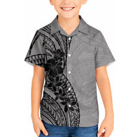 Black Gray Polynesia Tropical Flowers Hawaiian Shirt LT14 - Polynesian Pride
