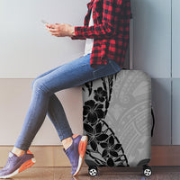 Black Gray Polynesia Tropical Flowers Luggage Cover LT14 - Polynesian Pride