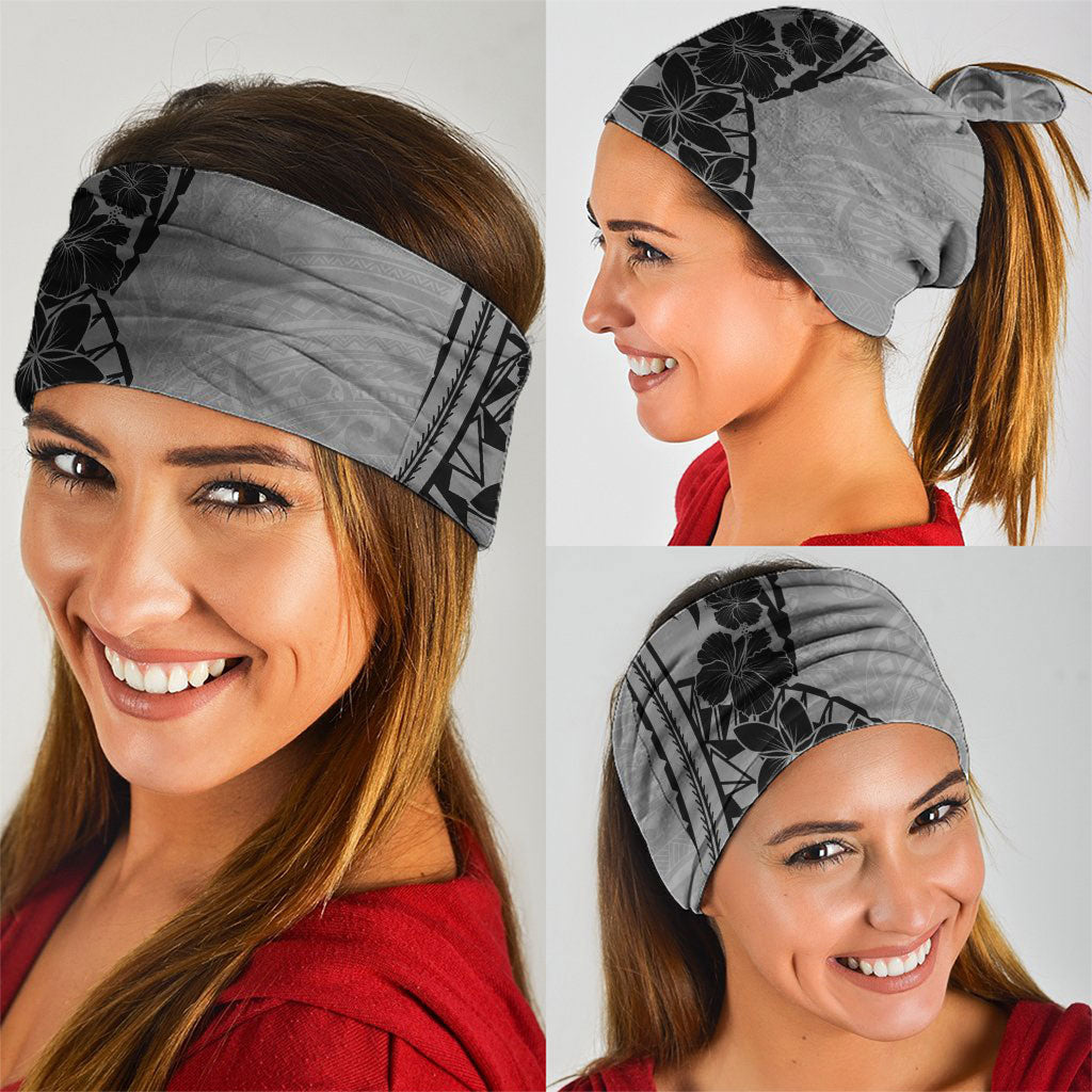 Black Gray Polynesia Tropical Flowers Neck Gaiter LT14 - Polynesian Pride
