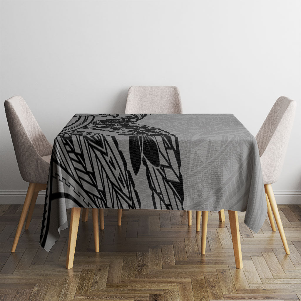 Black Gray Polynesia Tropical Flowers Tablecloth LT14 - Polynesian Pride