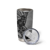 Black Gray Polynesia Tropical Flowers Tumbler Cup LT14 - Polynesian Pride