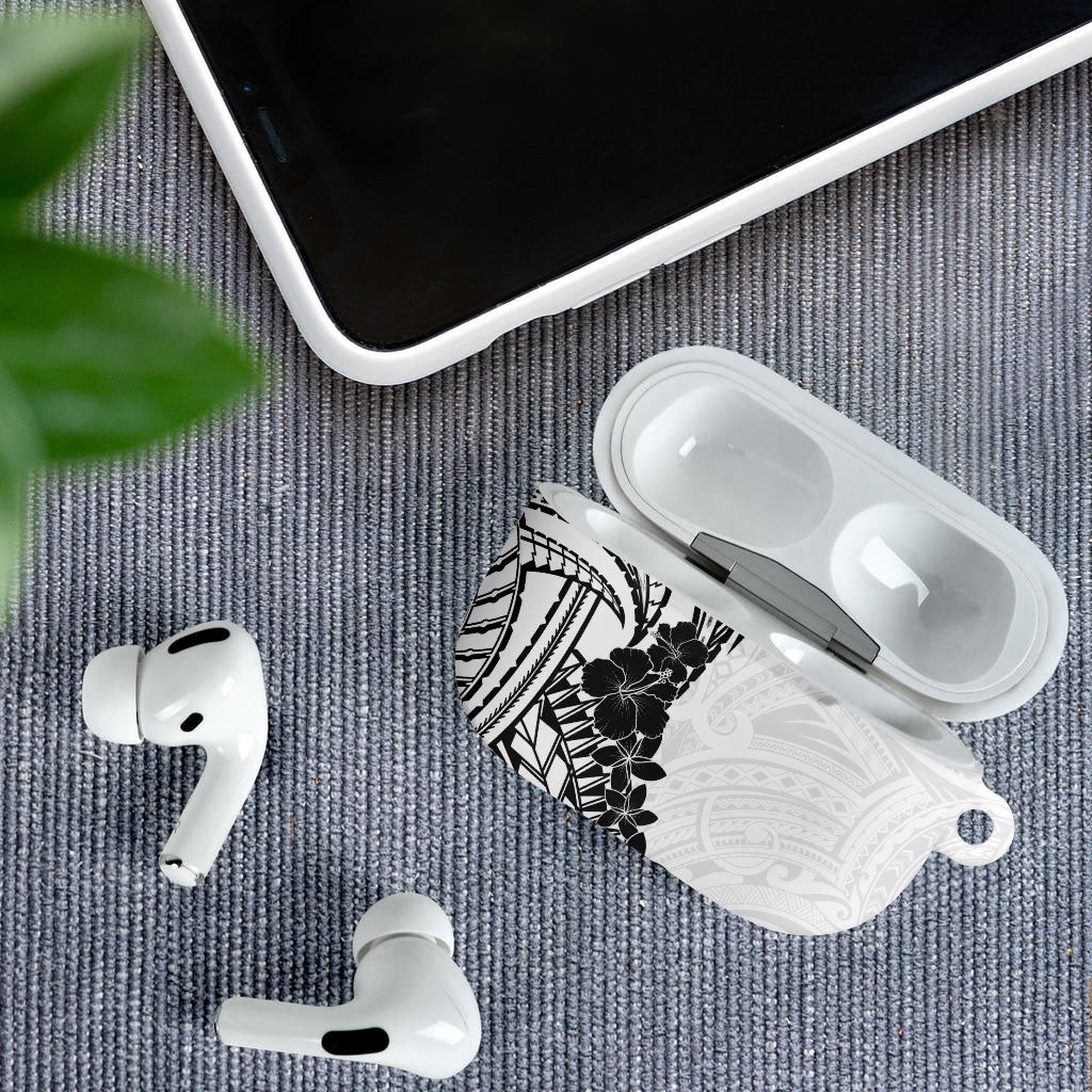 Black White Polynesia Tropical Flowers AirPods Case LT14 - Polynesian Pride