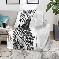 Black White Polynesia Tropical Flowers Blanket LT14 - Polynesian Pride