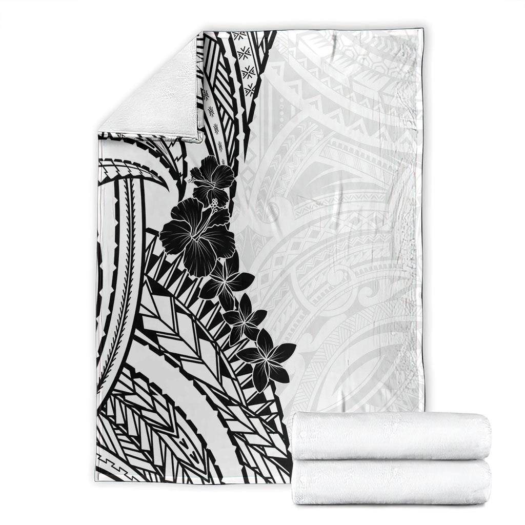 Black White Polynesia Tropical Flowers Blanket LT14 - Polynesian Pride