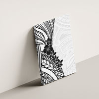 Black White Polynesia Tropical Flowers Canvas Wall Art