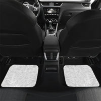 Black White Polynesia Tropical Flowers Car Mats