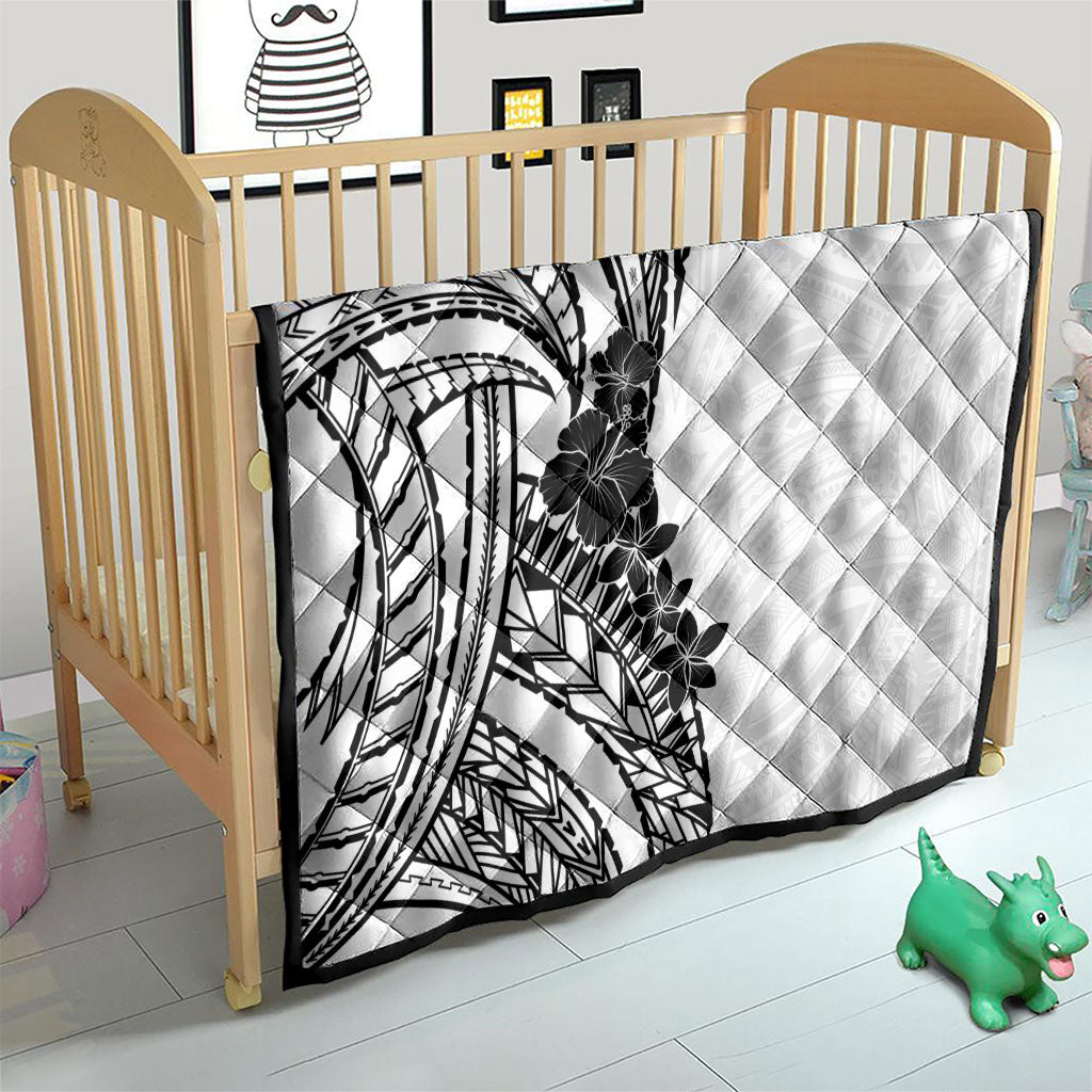 Black White Polynesia Tropical Flowers Quilt LT14 - Polynesian Pride
