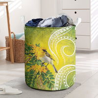 Hawaii Palila Mamane Laundry Basket Hawaiian Honeycreeper With Native Flower