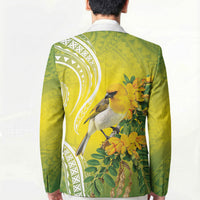 Hawaii Palila Mamane Blazer Hawaiian Honeycreeper With Native Flower LT14 - Polynesian Pride