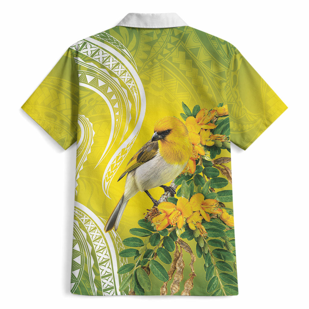 Hawaii Palila Mamane Hawaiian Shirt Hawaiian Honeycreeper With Native Flower LT14 - Polynesian Pride