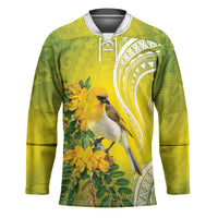 Hawaii Palila Mamane Hockey Jersey Hawaiian Honeycreeper With Native Flower LT14 Unisex Green - Polynesian Pride