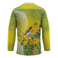 Hawaii Palila Mamane Hockey Jersey Hawaiian Honeycreeper With Native Flower LT14 - Polynesian Pride
