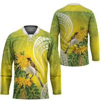 Hawaii Palila Mamane Hockey Jersey Hawaiian Honeycreeper With Native Flower LT14 - Polynesian Pride