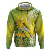 Hawaii Palila Mamane Hoodie Hawaiian Honeycreeper With Native Flower