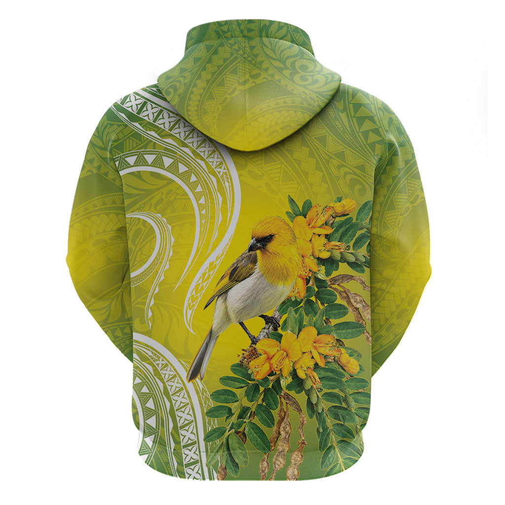 Hawaii Palila Mamane Hoodie Hawaiian Honeycreeper With Native Flower