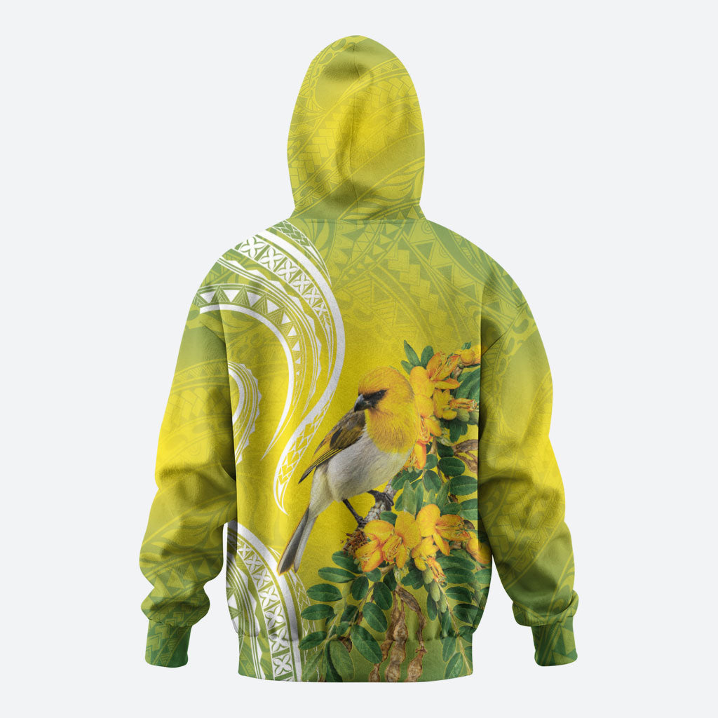Hawaii Palila Mamane Hoodie Hawaiian Honeycreeper With Native Flower
