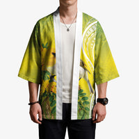 Hawaii Palila Mamane Kimono Hawaiian Honeycreeper With Native Flower LT14 - Polynesian Pride