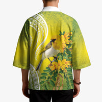 Hawaii Palila Mamane Kimono Hawaiian Honeycreeper With Native Flower LT14 - Polynesian Pride