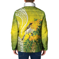 Hawaii Palila Mamane Padded Jacket Hawaiian Honeycreeper With Native Flower LT14 - Polynesian Pride