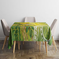 Hawaii Palila Mamane Tablecloth Hawaiian Honeycreeper With Native Flower