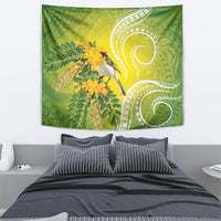 Hawaii Palila Mamane Tapestry Hawaiian Honeycreeper With Native Flower LT14 - Polynesian Pride