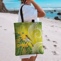 Hawaii Palila Mamane Tote Bag Hawaiian Honeycreeper With Native Flower LT14 - Polynesian Pride