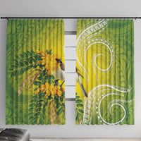 Hawaii Palila Mamane Window Curtain Hawaiian Honeycreeper With Native Flower