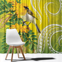Hawaii Palila Mamane Window Curtain Hawaiian Honeycreeper With Native Flower