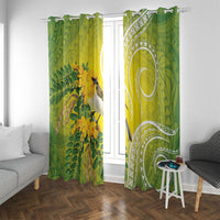Hawaii Palila Mamane Window Curtain Hawaiian Honeycreeper With Native Flower