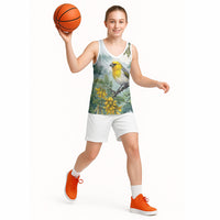 Aloha Hawaii Palila Mamane Watercolor Basketball Jersey LT14 - Polynesian Pride