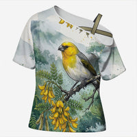 Aloha Hawaii Palila Mamane Watercolor Cross Shoulder Shirt LT14 Female Watercolor - Polynesian Pride