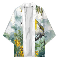 Aloha Hawaii Palila Mamane Watercolor Kimono LT14 Unisex Watercolor - Polynesian Pride