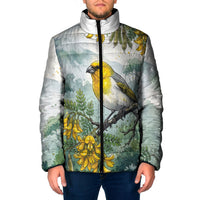 Aloha Hawaii Palila Mamane Watercolor Padded Jacket