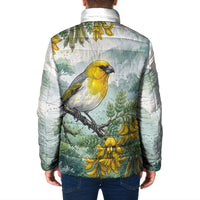Aloha Hawaii Palila Mamane Watercolor Padded Jacket
