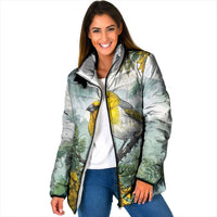 Aloha Hawaii Palila Mamane Watercolor Padded Jacket