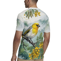 Aloha Hawaii Palila Mamane Watercolor Rugby Jersey