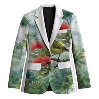Aloha Hawaii Amakihi Ohia Lehua Watercolor Blazer