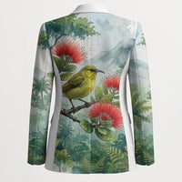 Aloha Hawaii Amakihi Ohia Lehua Watercolor Blazer