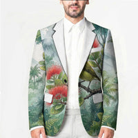 Aloha Hawaii Amakihi Ohia Lehua Watercolor Blazer