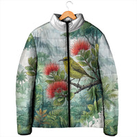 Aloha Hawaii Amakihi Ohia Lehua Watercolor Padded Jacket LT14 - Polynesian Pride