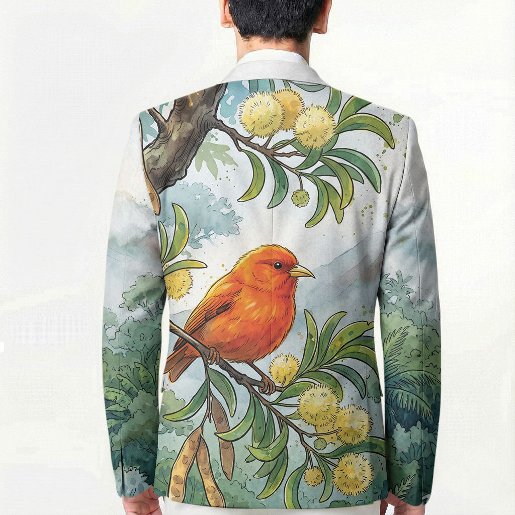 Aloha Hawaii Akepa Koa Tree Watercolor Blazer LT14 - Polynesian Pride