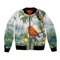 Aloha Hawaii Akepa Koa Tree Watercolor Bomber Jacket
